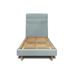 Sommeil De Plomb Lit avec tête de lit lignes velours et sommier kit - Lit en bois massif Hot
