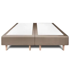 Sommeil De Plomb Lit avec tête de lit lignes velours et sommier tapissier - Lit en bois massif