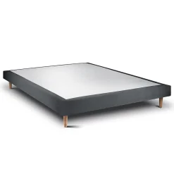 Sommeil De Plomb Lit avec tête de lit lignes velours et sommier tapissier - Lit en bois massif Best