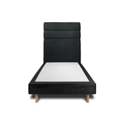 Sommeil De Plomb Lit avec tête de lit lignes bouclette et sommier tapissier - Lit en bois massif Discount