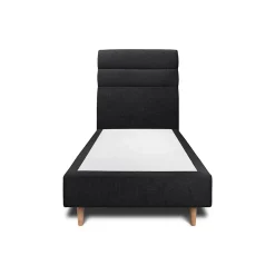 Sommeil De Plomb Lit avec tête de lit lignes tissu et sommier tapissier - Lit en bois massif Sale