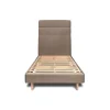 Sommeil De Plomb Lit avec tête de lit lignes velours et sommier kit - Lit en bois massif