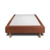 Sommeil De Plomb Lit avec tête de lit lignes bouclette et sommier tapissier - Lit en bois massif Outlet