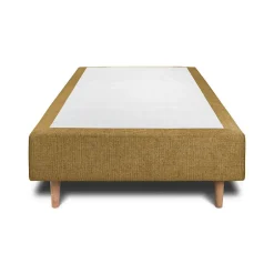 Sommeil De Plomb Lit avec tête de lit lignes tissu et sommier tapissier - Lit en bois massif