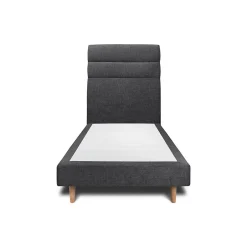 Sommeil De Plomb Lit avec tête de lit lignes tissu et sommier tapissier - Lit en bois massif