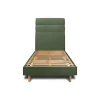 Sommeil De Plomb Lit avec tête de lit lignes tissu et sommier kit - Lit en bois massif