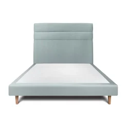 Sommeil De Plomb Lit avec tête de lit lignes velours et sommier tapissier - Lit en bois massif Best