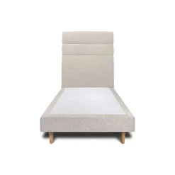 Sommeil De Plomb Lit avec tête de lit lignes tissu et sommier tapissier - Lit en bois massif