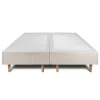 Sommeil De Plomb Lit avec tête de lit lignes bouclette et sommier tapissier - Lit en bois massif Discount