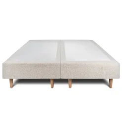 Sommeil De Plomb Lit avec tête de lit lignes bouclette et sommier tapissier - Lit en bois massif Discount