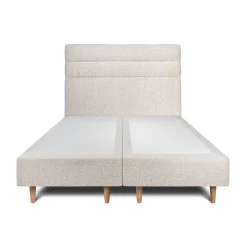 Sommeil De Plomb Lit avec tête de lit lignes bouclette et sommier tapissier - Lit en bois massif Discount