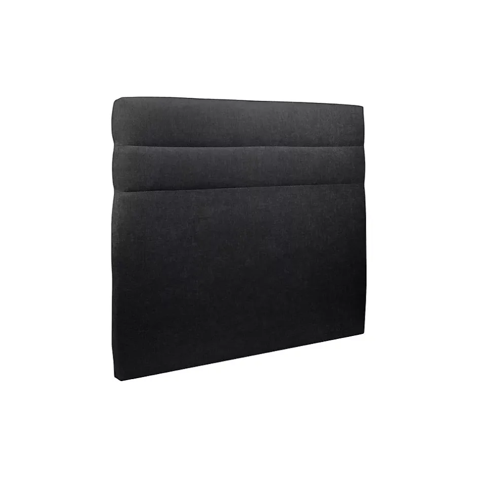 Sommeil De Plomb Lit avec tête de lit lignes tissu et sommier tapissier - Lit en bois massif Outlet