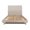 Sommeil De Plomb Lit avec tête de lit tapissier tissu et sommier kit - Lit en bois massif