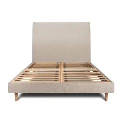 Sommeil De Plomb Lit avec tête de lit tapissier tissu et sommier kit - Lit en bois massif
