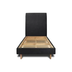 Sommeil De Plomb Lit avec tête de lit tapissier tissu et sommier kit - Lit en bois massif Clearance