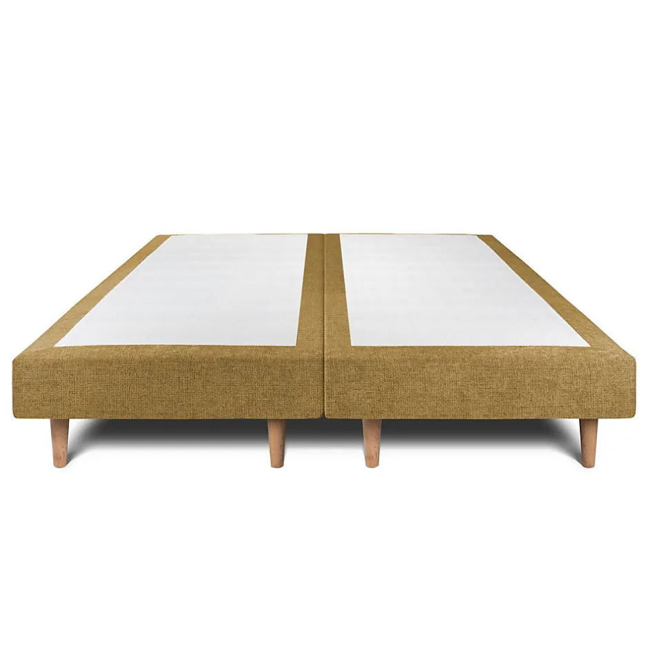 Sommeil De Plomb Lit avec tête de lit tapissier tissu et sommier tapissier - Lit en bois massif