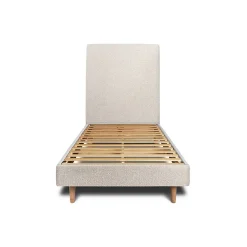Sommeil De Plomb Lit avec tête de lit tapissier bouclette et sommier kit - Lit en bois massif