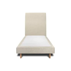 Sommeil De Plomb Lit avec tête de lit tapissier tissu et sommier tapissier - Lit en bois massif