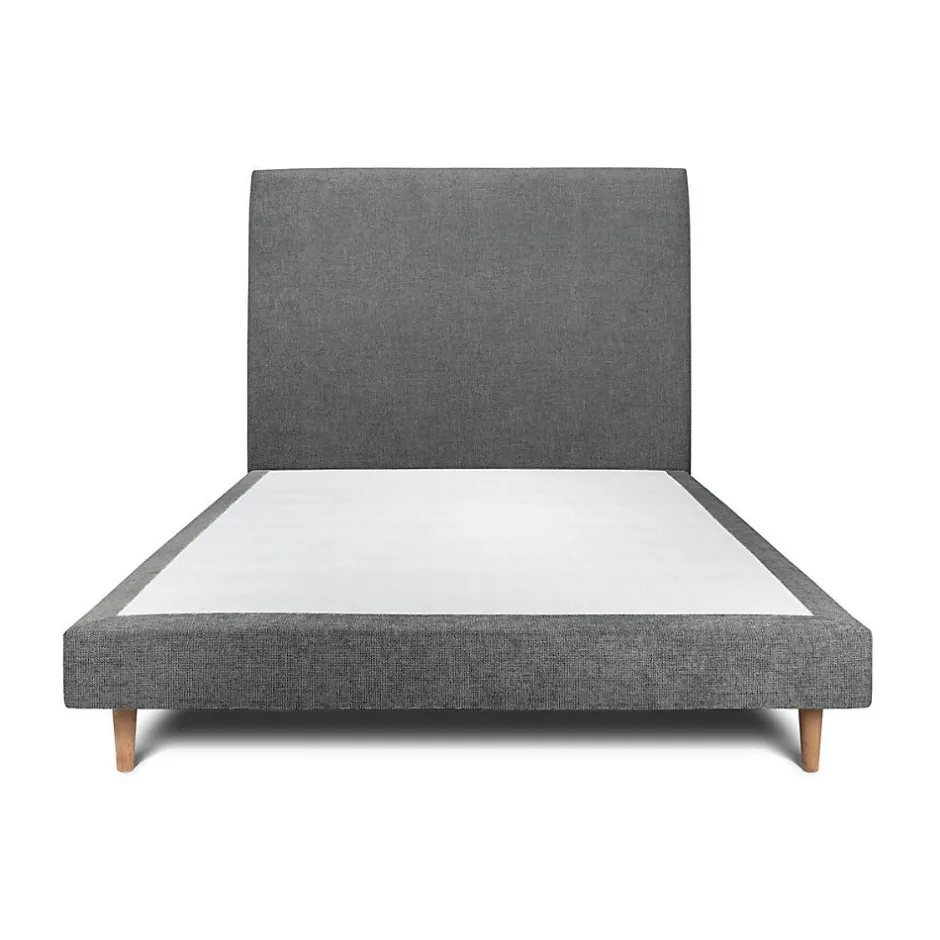 Sommeil De Plomb Lit avec tête de lit tapissier tissu et sommier tapissier - Lit en bois massif Best