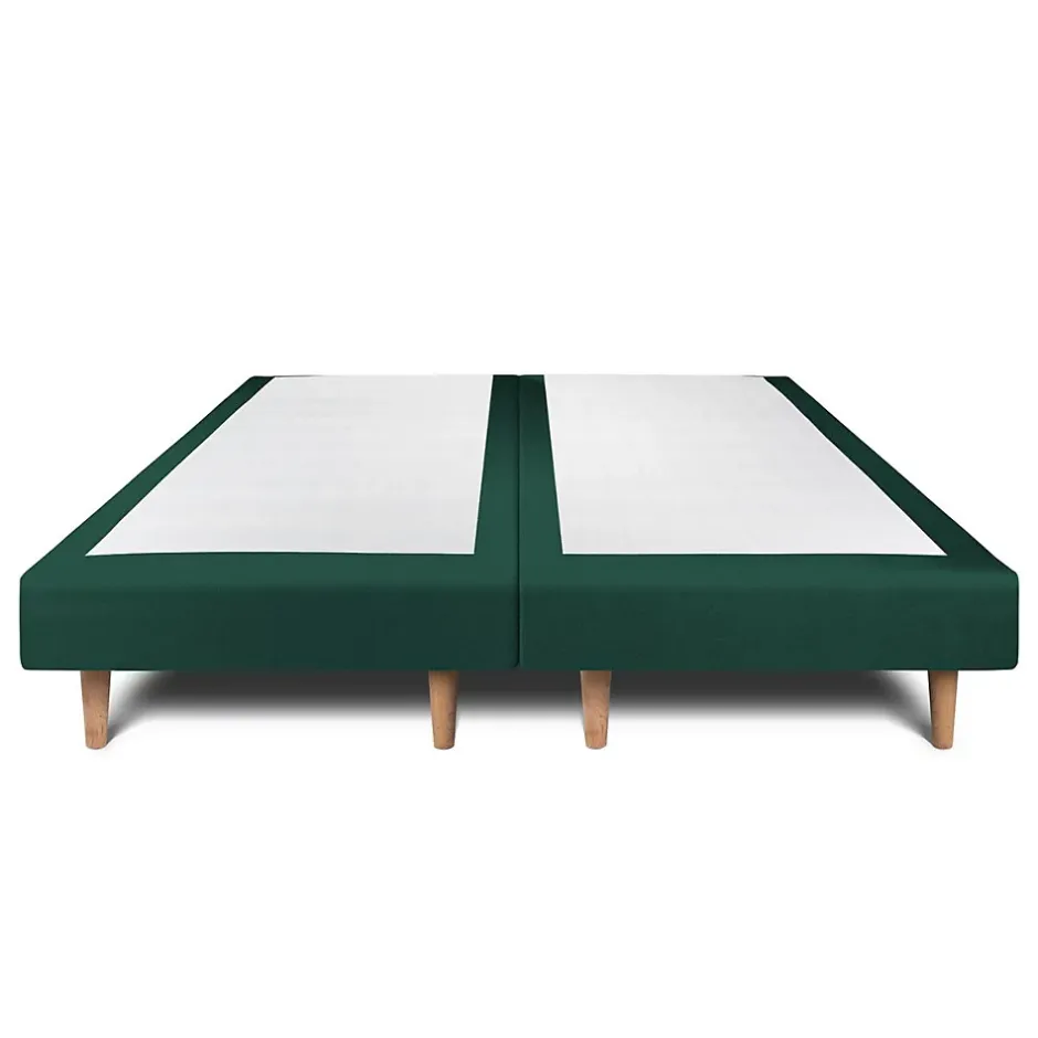 Sommeil De Plomb Lit avec tête de lit tapissier velours et sommier tapissier - Lit en bois massif Clearance