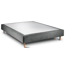 Sommeil De Plomb Lit avec tête de lit tapissier tissu et sommier tapissier - Lit en bois massif