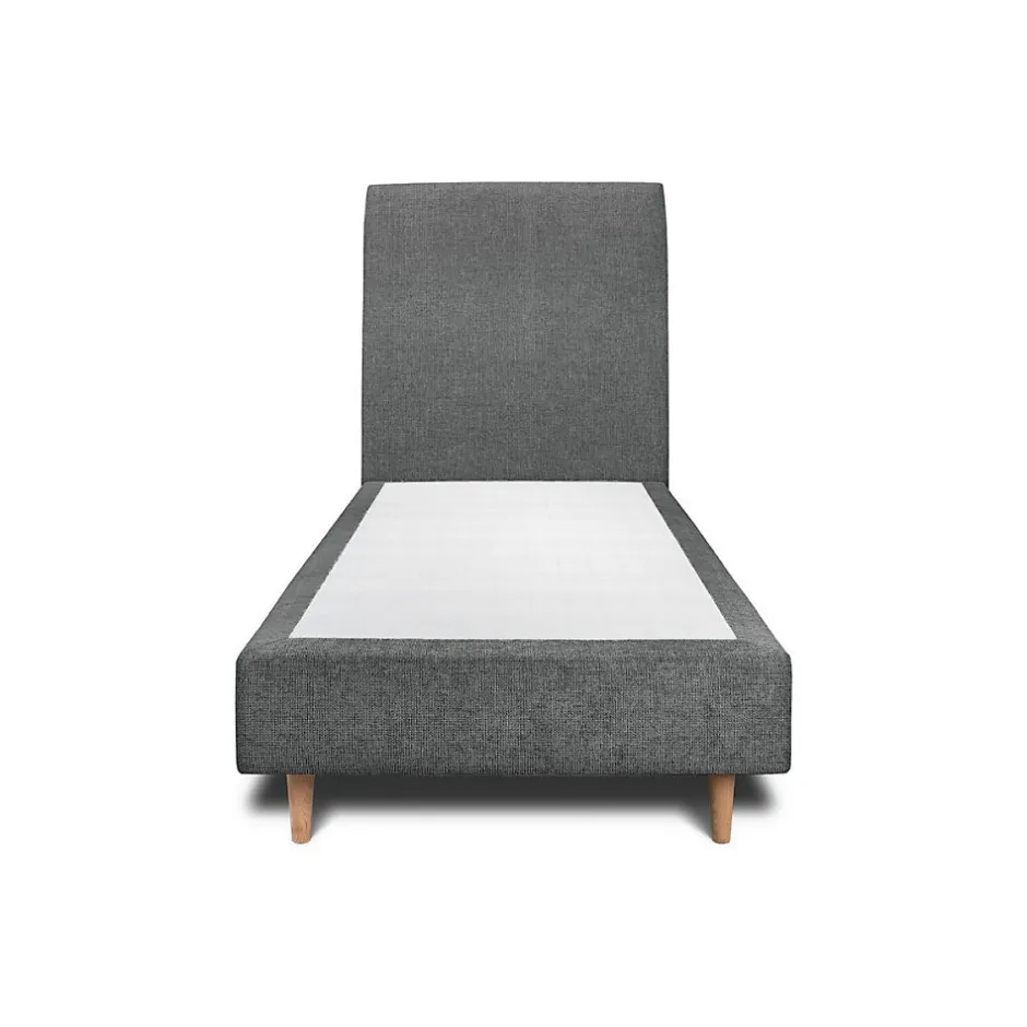 Sommeil De Plomb Lit avec tête de lit tapissier tissu et sommier tapissier - Lit en bois massif Discount