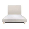 Sommeil De Plomb Lit avec tête de lit tapissier tissu et sommier tapissier - Lit en bois massif
