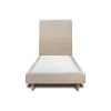 Sommeil De Plomb Lit avec tête de lit tapissier tissu et sommier tapissier - Lit en bois massif