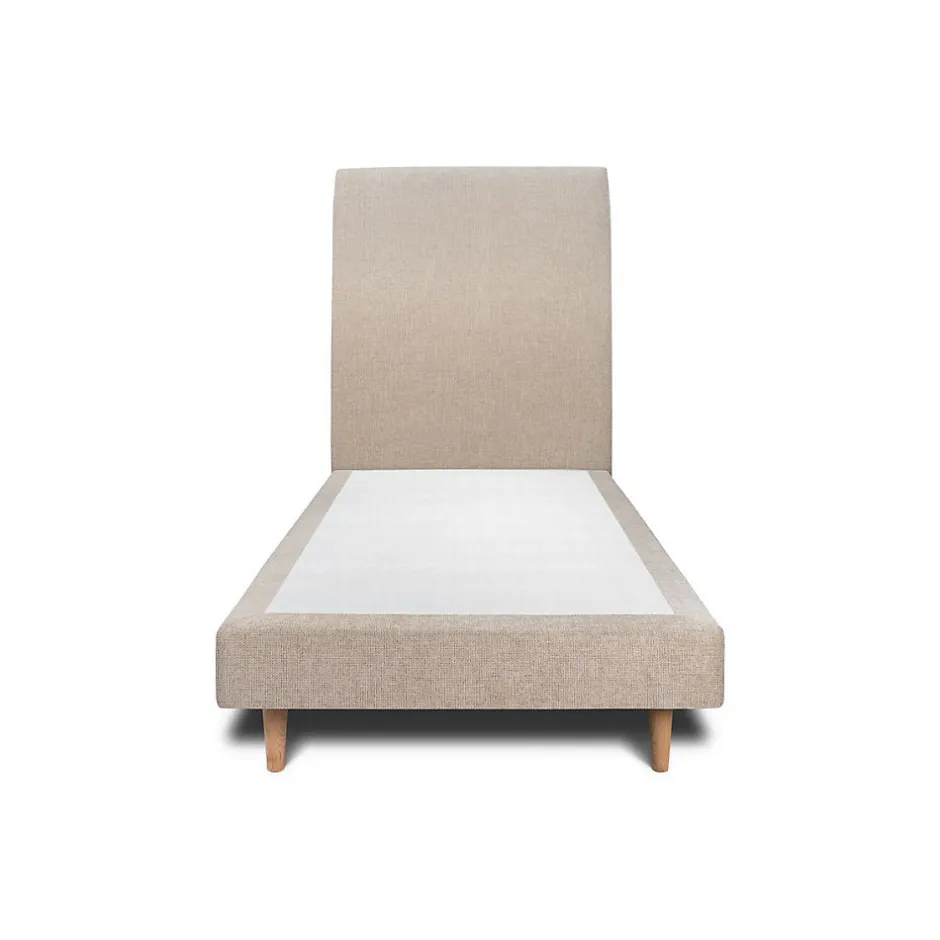 Sommeil De Plomb Lit avec tête de lit tapissier tissu et sommier tapissier - Lit en bois massif