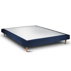 Sommeil De Plomb Lit avec tête de lit tapissier velours et sommier tapissier - Lit en bois massif