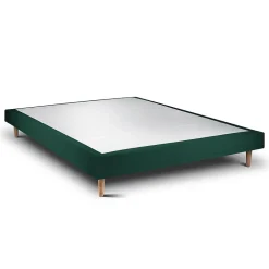 Sommeil De Plomb Lit avec tête de lit tapissier velours et sommier tapissier - Lit en bois massif Online