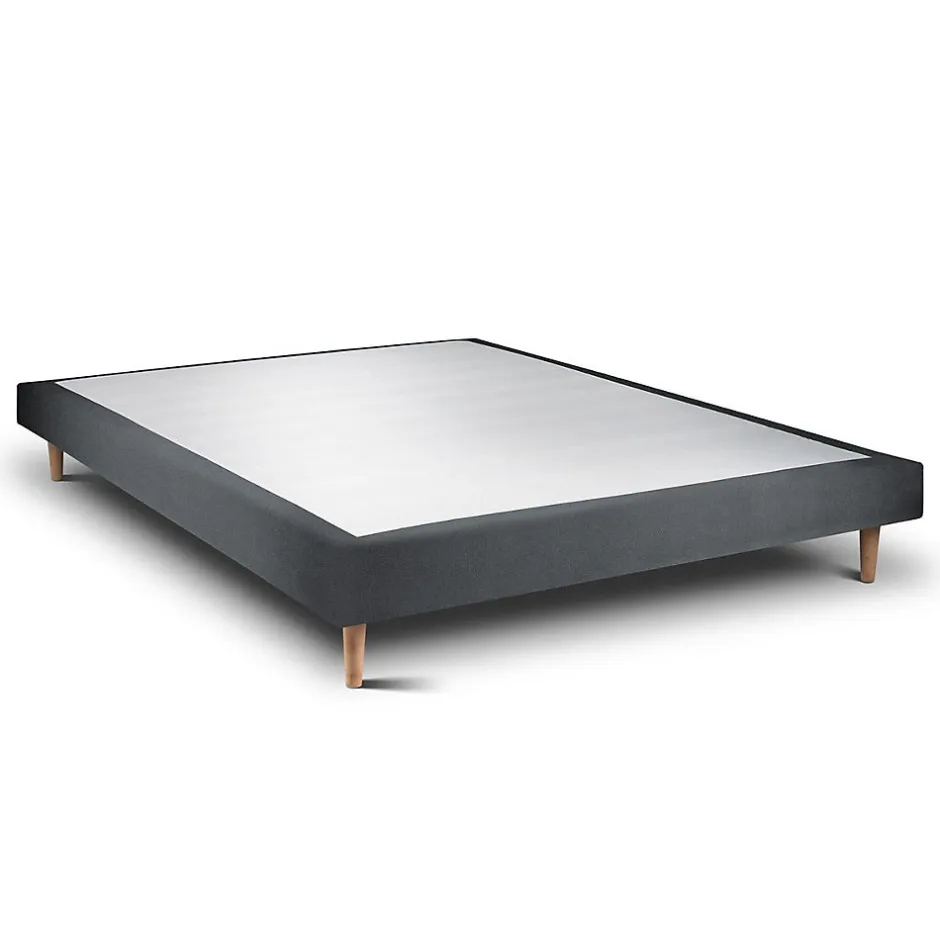 Sommeil De Plomb Lit avec tête de lit tapissier velours et sommier tapissier - Lit en bois massif