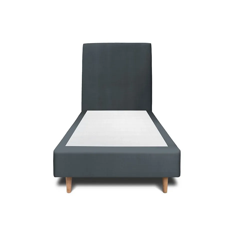 Sommeil De Plomb Lit avec tête de lit tapissier velours et sommier tapissier - Lit en bois massif Clearance