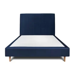 Sommeil De Plomb Lit avec tête de lit tapissier velours et sommier tapissier - Lit en bois massif Discount