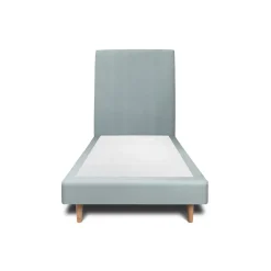 Sommeil De Plomb Lit avec tête de lit tapissier velours et sommier tapissier - Lit en bois massif New