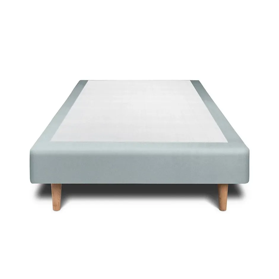 Sommeil De Plomb Lit avec tête de lit tapissier velours et sommier tapissier - Lit en bois massif New