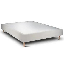 Sommeil De Plomb Lit avec tête de lit tapissier velours et sommier tapissier - Lit en bois massif