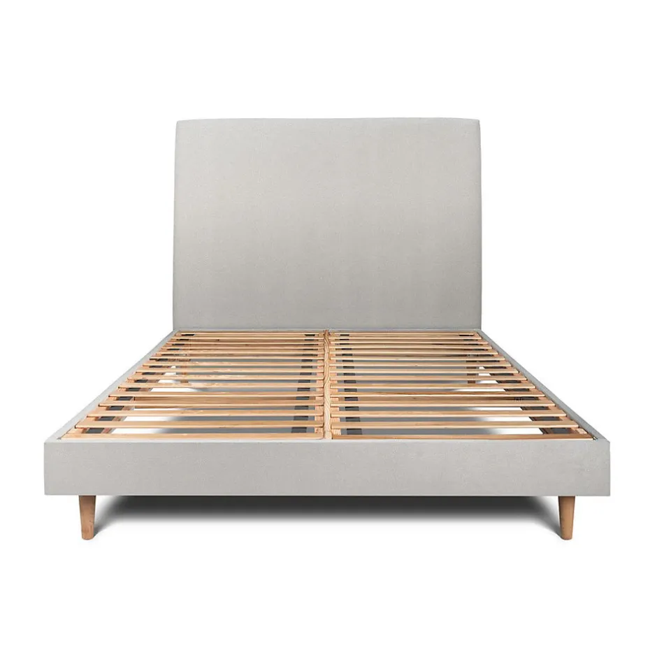 Sommeil De Plomb Lit avec tête de lit tapissier velours et sommier kit - Lit en bois massif