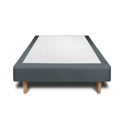 Sommeil De Plomb Lit avec tête de lit tapissier velours et sommier tapissier - Lit en bois massif