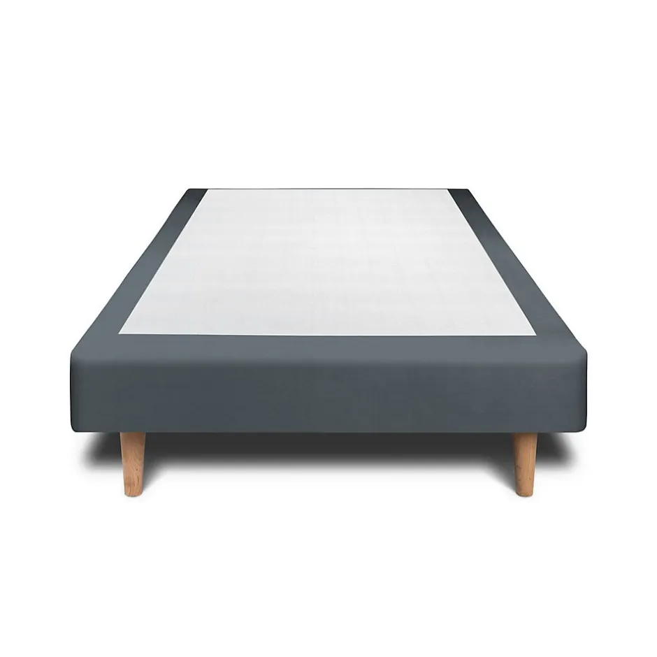 Sommeil De Plomb Lit avec tête de lit tapissier velours et sommier tapissier - Lit en bois massif