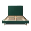 Sommeil De Plomb Lit avec tête de lit tapissier velours et sommier kit - Lit en bois massif