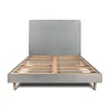 Sommeil De Plomb Lit avec tête de lit tapissier bouclette et sommier kit - Lit en bois massif