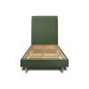 Sommeil De Plomb Lit avec tête de lit tapissier tissu et sommier kit - Lit en bois massif