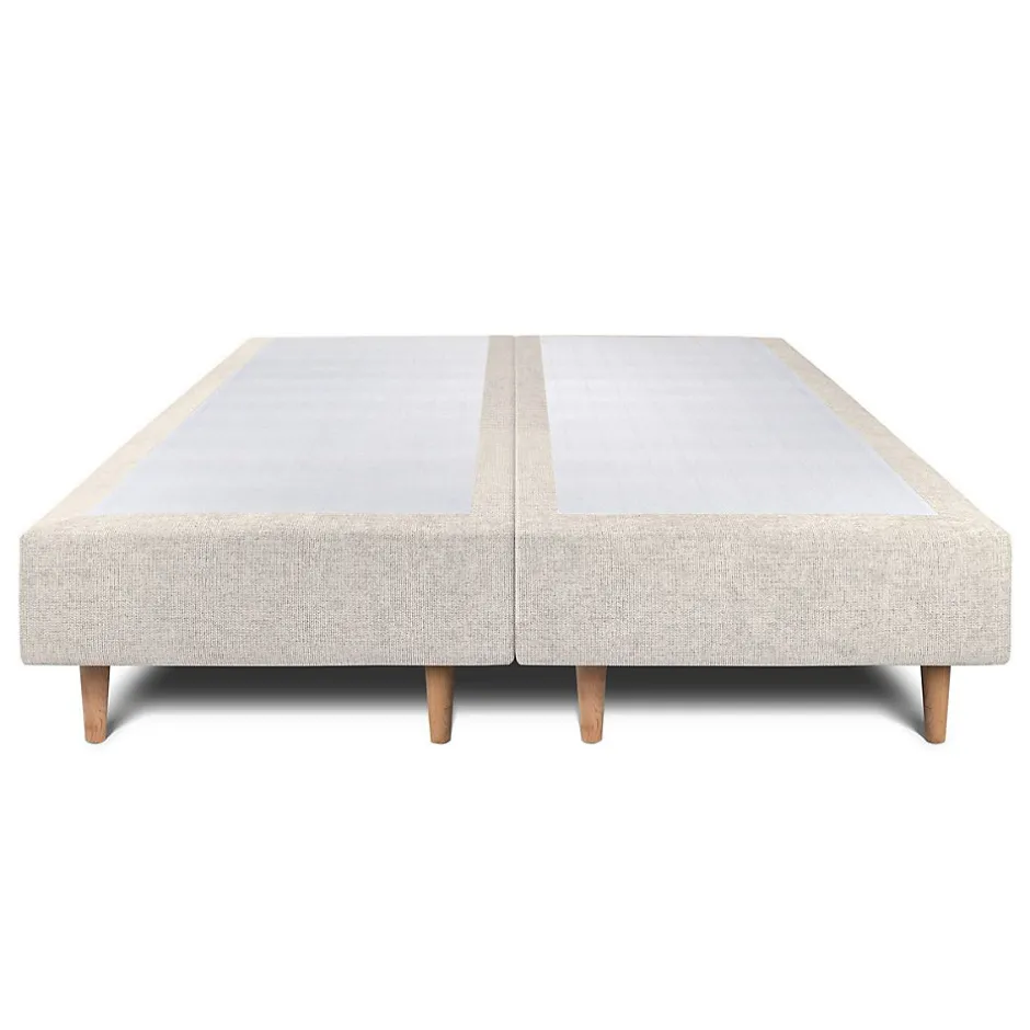 Sommeil De Plomb Lit avec tête de lit tapissier tissu et sommier tapissier - Lit en bois massif