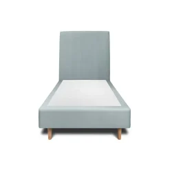 Sommeil De Plomb Lit avec tête de lit tapissier velours et sommier tapissier - Lit en bois massif