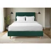 Sommeil De Plomb Lit avec tête de lit tapissier velours et sommier tapissier - Lit en bois massif Outlet