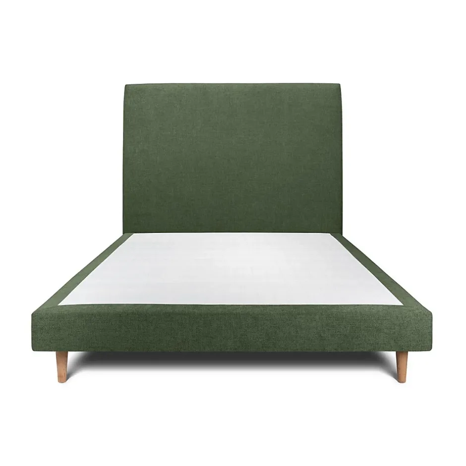 Sommeil De Plomb Lit avec tête de lit tapissier tissu et sommier tapissier - Lit en bois massif Clearance