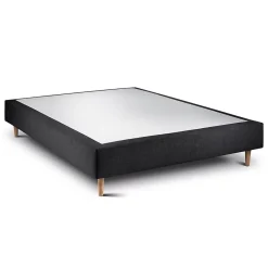 Sommeil De Plomb Lit avec tête de lit tapissier tissu et sommier tapissier - Lit en bois massif