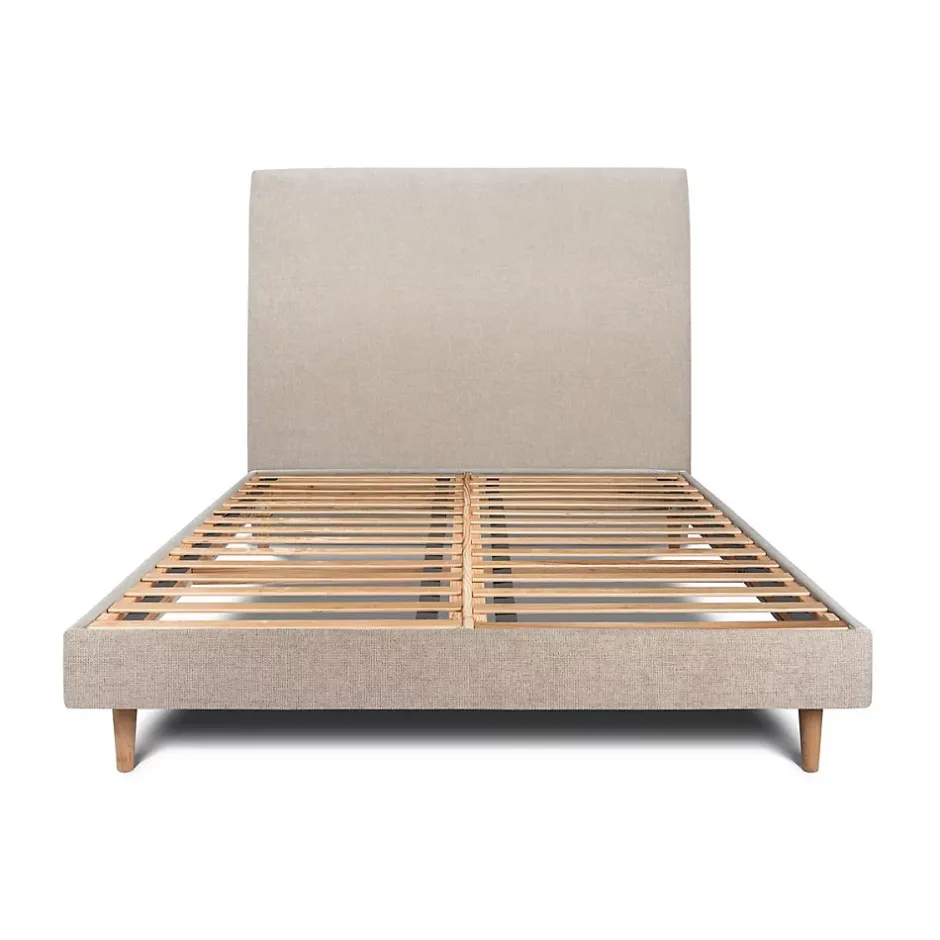 Sommeil De Plomb Lit avec tête de lit tapissier tissu et sommier kit - Lit en bois massif New