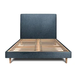 Sommeil De Plomb Lit avec tête de lit tapissier bouclette et sommier kit - Lit en bois massif Sale